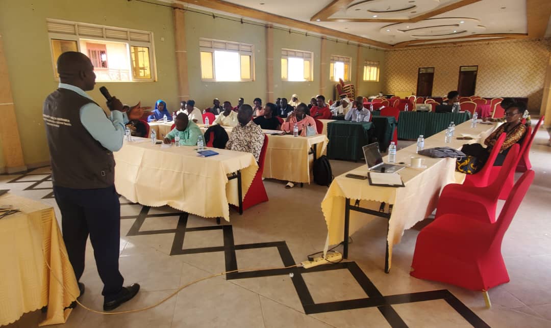 Mr. Fredrick Makaire, SHU Executive Director, addressing participants at the joint partners meeting, Pope Paul Memorial Hotel.